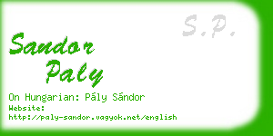 sandor paly business card