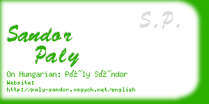 sandor paly business card